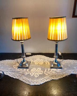 Splendida coppia di lampade vintage In argento