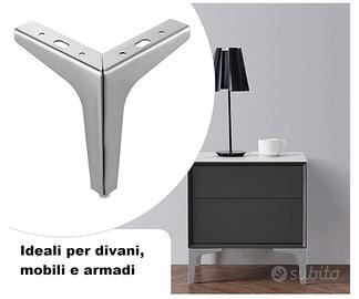 Piedi cromati in metallo per divani o mobili