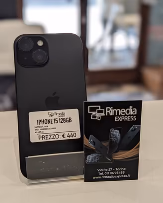 iPhone 15 128GB nero usato garanzia 