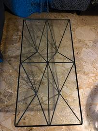 Tavolino da salotto geodetico in vetro e metallo