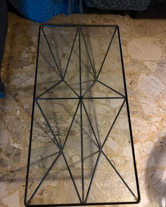 Tavolino da salotto geodetico in vetro e metallo