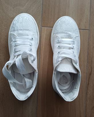Scarpe bianche comunione cresima battesimo sneaker