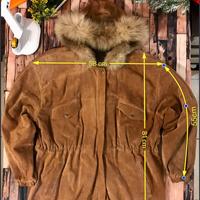 Parka  made🇮🇹VERA PELLE Scamosciata con cappuccio
