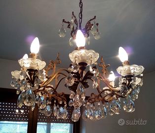 Lampadario a gocce anni 60