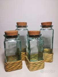 Set di 4 barattoli da cucina in vetro trasparente