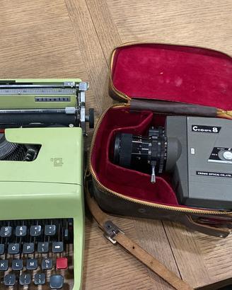 Macchina da scrivere e cinepresa vintage