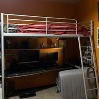 Letto a soppalco 140x200 IKEA completo