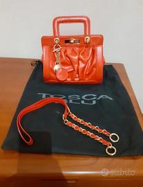 Borsa vera pelle arancione Tosca Blu