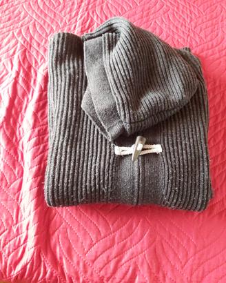 Cardigan in lana L  Terranova grigio con alamari.
