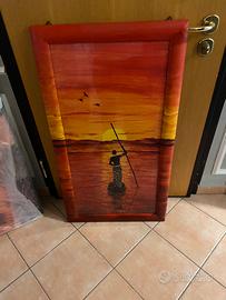 Coppia di quadri rossi