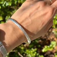 Bracciale rigido molla argento 925