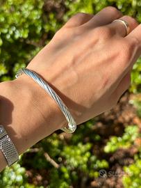 Bracciale rigido molla argento 925