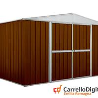 Box in lamiera di Acciaio 360x260cm legno scuro