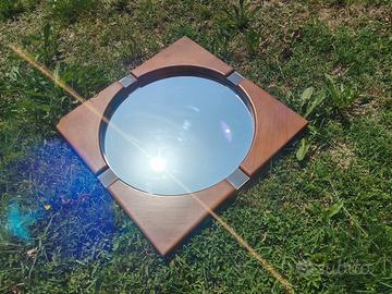 Specchio anni 70 in teak vintage