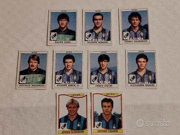 9 figurine Panini Inter 1989/90 e 1990/91