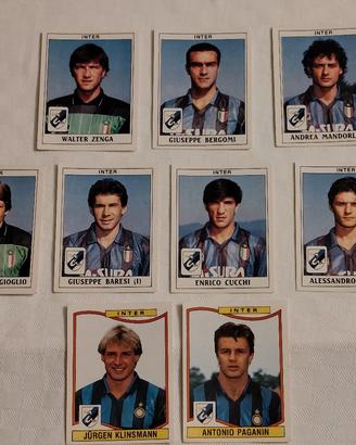 9 figurine Panini Inter 1989/90 e 1990/91