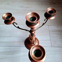 Candelabro a 4 braccia in rame battuto 