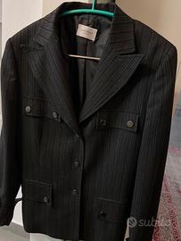 Giacca donna gessato nero T.44
