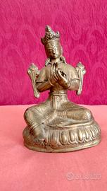 Statua tibetana in bronzo di Prajnaparamita