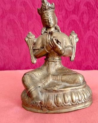 Statua tibetana in bronzo di Prajnaparamita