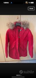 Parka rosso vera piuma