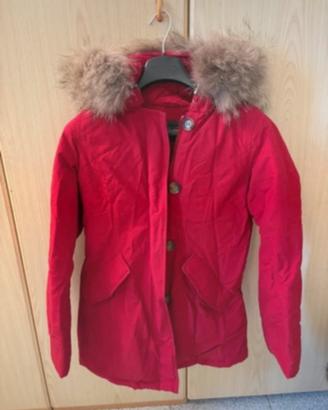 Parka rosso vera piuma