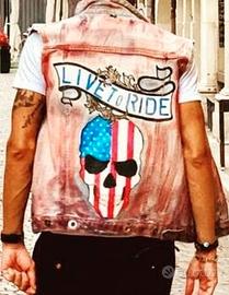  GILET BIKER DENIM