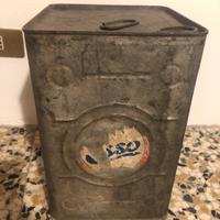 Vecchio contenitore carburante in latta Esso 1932