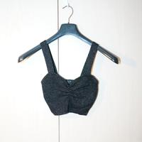 Top Crop Nero Glitterato Bershka - Taglia S