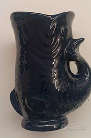 Caraffa Gluggle Jug Kolibri in Ceramica Blu Scuro
