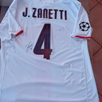 Maglia Away Match Worn Zanetti autografata