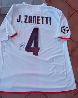 Maglia Away Match Worn Zanetti autografata