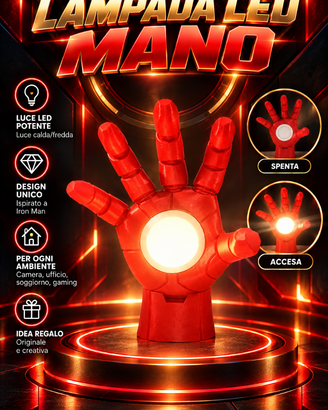 Lampada mano iron man