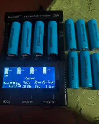Set 10 batterie 18650 litio 2500mah