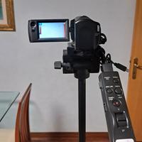 telecamera sony con cavalletto professionale