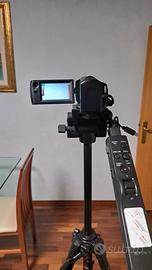 telecamera sony con cavalletto professionale
