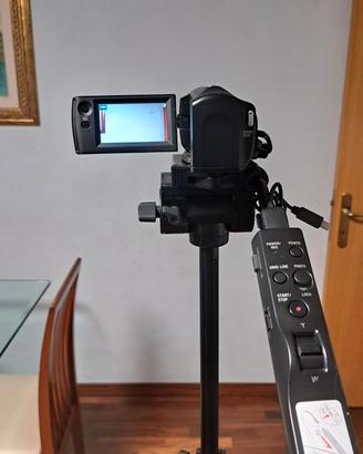 telecamera sony con cavalletto professionale