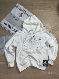 Felpa Moncler bianca con cappuccio