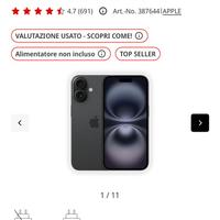 Iphone 16 128 gb nero (NUOVO)