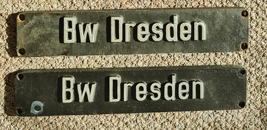Targa locomotiva BW Dresden Germania Treno 