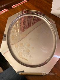 Vassoio in Acciaio Inox e Oro