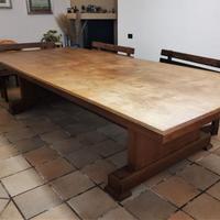Grande Tavolo + Panche legno Riunioni o Tavernetta