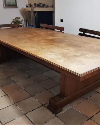 Grande Tavolo + Panche legno Riunioni o Tavernetta