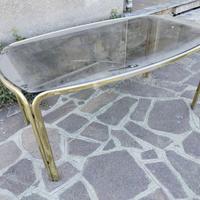 tavolo ottone oro cristallo vintage