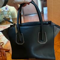 Borsa in pelle nera e grigia Caleidos ORIGINALE