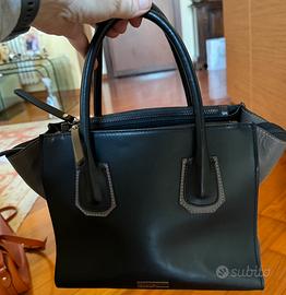 Borsa in pelle nera e grigia Caleidos ORIGINALE