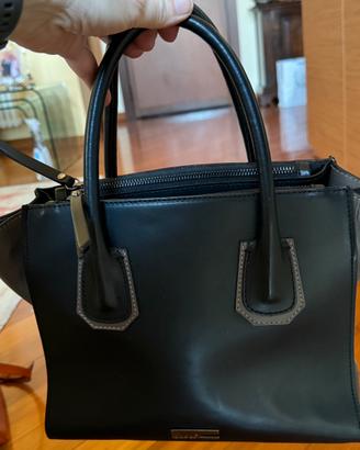 Borsa in pelle nera e grigia Caleidos ORIGINALE