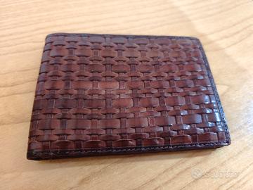 Portafogli pelle intrecciata "Re Carlo"