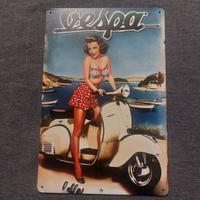 Vespa Targa in Alluminio Stile Vintage 20 x 30 cm