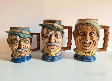 3 Boccali - Toby mug  firmato S. Orvis Capodimonte
